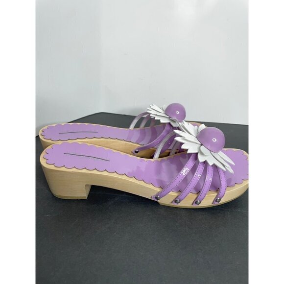 NEW Jeffrey Campbell X Free People Blossoms Wooden Sandal Size 8.5 Lilac - Picture 3 of 6